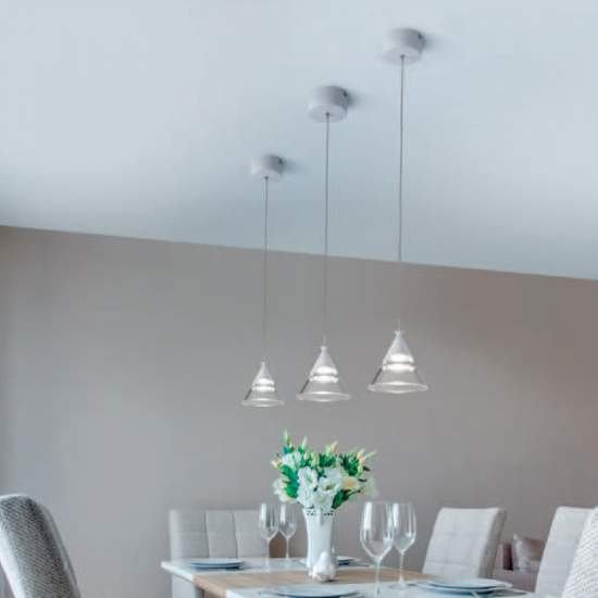 Sospensione Contemporanea Cony Metallo Bianco Led 7W CONY-S1-WH