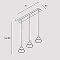 Sospensione Contemporanea Cony Metallo Bianco Led 21W CONY-S3-TR-WH