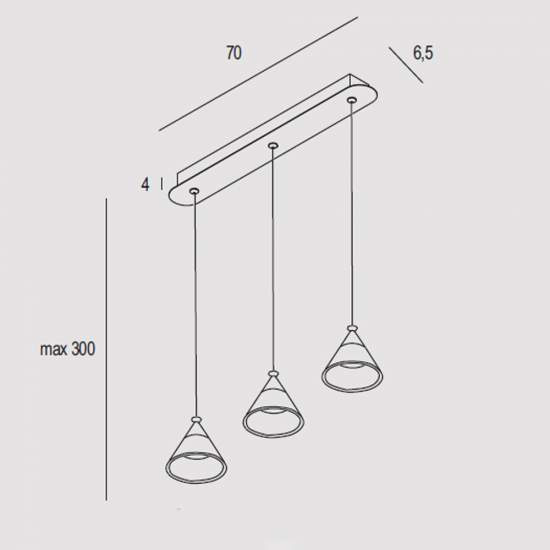 Sospensione Contemporanea Cony Metallo Bianco Led 21W CONY-S3-TR-WH