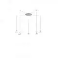 Sospensione Cavi Distanziati Contemporanea Cony Metallo Bianco Led 35W CONY-S5-A-WH