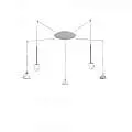 Sospensione Cavi Distanziati Contemporanea Cony Metallo Bianco Led 35W CONY-S5-A-WH