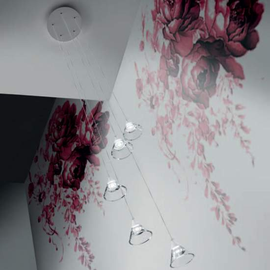 Sospensione Contemporanea Cony Metallo Bianco Led 35W CONY-S5-B-WH