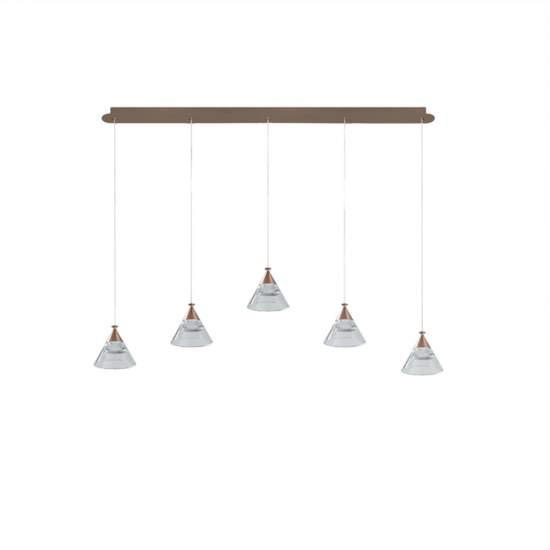 Sospensione Contemporanea Cony Metallo Oro Rosato Led 35W CONY-S5-TR-BN