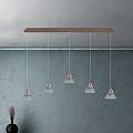 Sospensione Contemporanea Cony Metallo Oro Rosato Led 35W CONY-S5-TR-BN