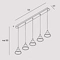 Sospensione Contemporanea Cony Metallo Oro Rosato Led 35W CONY-S5-TR-BN