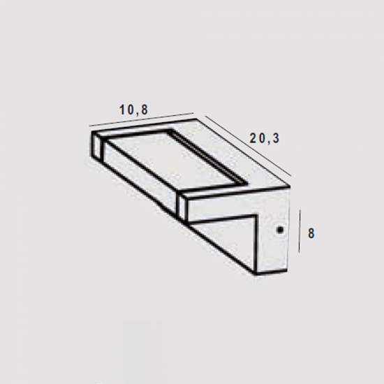 Applique Moderna Esterno Corner Alluminio Nero Led 18W CORNER-A20-NE