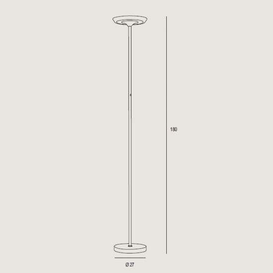 Piantana Moderna Ella Metallo Bianco Led 25W ELLA-P180-WH