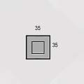 Plafoniera Contemporanea Frameplus Metallo Foglia Argento Led 36W FRAMEPLUS-Q35-SF