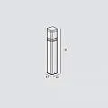 Paletto Moderno Esterno Frost Alluminio Ruggine 1 Luce E27 FROST-55-RU