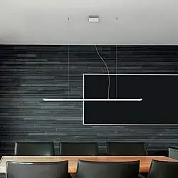 Sospensione Contemporanea Line Alluminio Bianco Led 47W