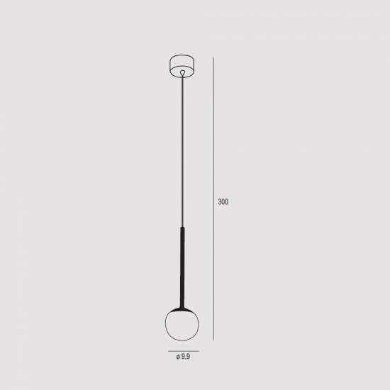 Sospensione Contemporanea Lollypop Metallo Oro Rosato Led 7W LOLLYPOP-S1-BN