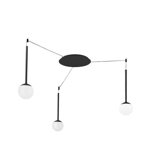 Sospensione Contemporanea Lollypop Metallo Nero Led 21W LOLLYPOP-S3-A-NE