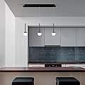 Sospensione Contemporanea Lollypop Rosone Rett. Metallo Nero Led 21W LOLLYPOP-S3-TR-NE