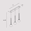 Sospensione Contemporanea Lollypop Rosone Rett. Metallo Nero Led 21W LOLLYPOP-S3-TR-NE