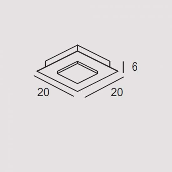 Plafoniera Contemporanea Pixel Metallo Foglia Rame Led 16W PIXEL-Q20-RF