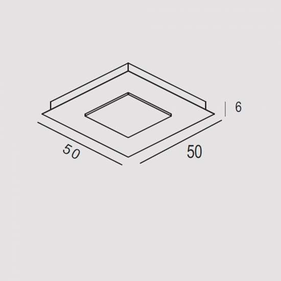 Plafoniera Contemporanea Pixel Metallo Foglia Rame Led 40W Quadrata PIXEL-Q50-RF