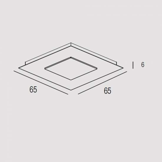 Plafoniera Contemporanea Pixel Metallo Foglia Argento Led 52W PIXEL-Q65-SF