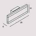 Applique Contemporanea Rail Alluminio Tortora Led 14W RAIL-A28-TO