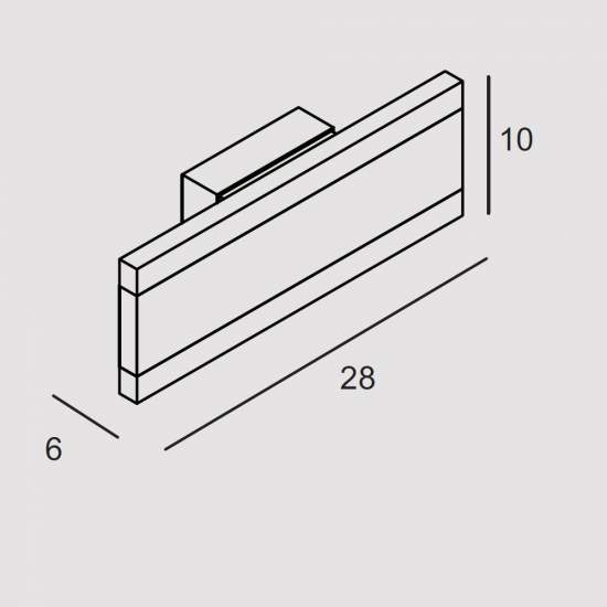 Applique Contemporanea Rail Alluminio Tortora Led 14W RAIL-A28-TO