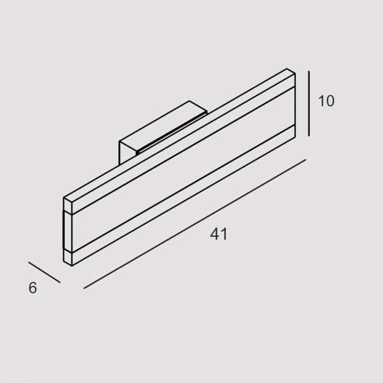 Applique Contemporanea Rail Alluminio Rame Opaco Led 22W RAIL-A40-MC