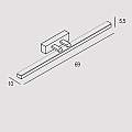Applique Moderna Ruler Metallo Bianco Led 24W RULER-A69-WH