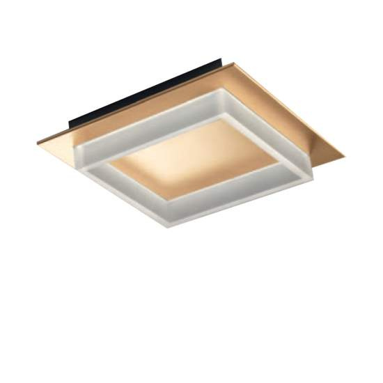 Plafoniera Contemporanea Square Metallo Oro Opaco Led 48W SQUARE-Q65-MG