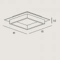 Plafoniera Contemporanea Square Metallo Foglia Rame Led 48W SQUARE-Q65-RF