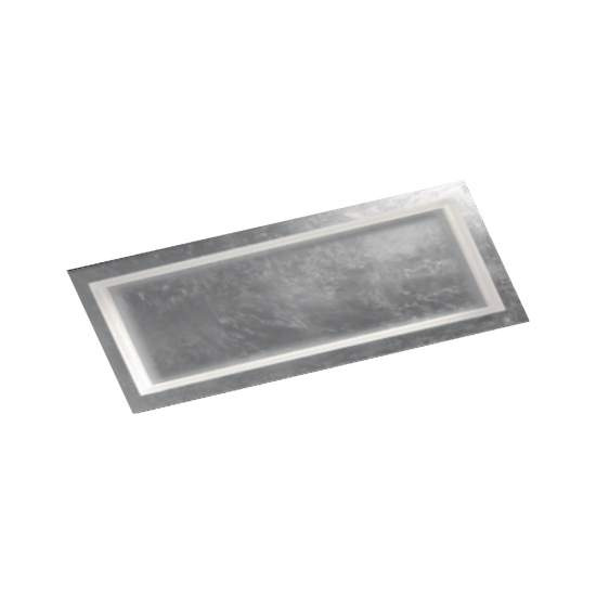 Plafoniera Contemporanea Square Metallo Foglia Argento Led 40W SQUARE-R70-SF