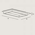 Plafoniera Contemporanea Square Metallo Foglia Argento Led 40W SQUARE-R70-SF