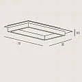 Plafoniera Contemporanea Square Metallo Foglia Argento Led 40W SQUARE-R70-SF