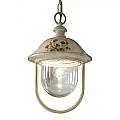 Sospensione Esterno Classica Bari Metallo Ceramica Bianco Sfumato Oro 1 Luce E27 A302-BO-43-DEC-TRS