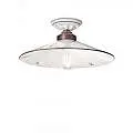 Plafoniera Classica Asti Ferro E Ceramica Nero Sfumato Rame Decorato Filo Verde C058-NR-33-DEC-SOO