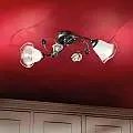 Plafoniera Classica Siena Metallo E Ceramica Nero Sfumato Argento 2 Luci E14 C1184-2-NA-02