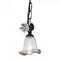 Lampadario Classico Siena Metallo E Ceramica Nero Sfumato Argento 1 Luce E14 C1188-NA-02