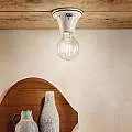 Plafoniera Classica Trieste Bianco Decorato Filo Blu 1 Luce E27 C132-17-DEC-PEO