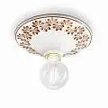 Plafoniera Grande Classica Trieste Bianco Decorato Filo Marrone 1 Luce E27 C134-28-DEC-WOM