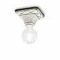 Plafoniera Classica Trieste Bianco Decorato Filo Verde Prato 1 Luce E27 C135-27-DEC-RMV