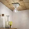 Plafoniera Classica Trieste Bianco Decorato Filo Verde Prato 1 Luce E27 C135-27-DEC-RMV