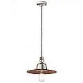Lampadario Vintage Grunge Ferro E Ceramica Craquele' 1 Luce E27 30Cm C1432-18