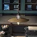 Lampadario Vintage Grunge Ferro E Ceramica Craquele' 1 Luce E27 30Cm C1432-18