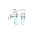 Applique Vintage Urban Ferro E Ceramica Azzurro 1 Luce E27 22Cm C1523-VIA