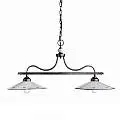 Lampadario Classico Asti Metallo E Ceramica Nero Sfumato Argento 2 Luci E27 C158-NA-38-DEC-SOB