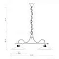 Lampadario Classico Asti Metallo E Ceramica Nero Sfumato Argento 2 Luci E27 C158-NA-38-DEC-SOB