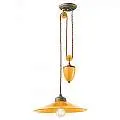 Lampadario Vintage Colors Saliscendi Ferro E Ceramica Giallo 1 Luce E27 C1632-GIA