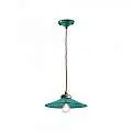 Lampadario Vintage Colors Ferro E Ceramica Verde Petrolio 1 Luce E27 30Cm C1635-VPE