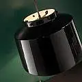 Lampadario Vintage 50'S Ferro E Ceramica Smaltato Nero 1 Luce E27 40Cm C2001-08