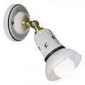 Applique Classica Savona Ceramica E Ottone Satinato Decorato Filo Blu 1 Luce E14 C275-OS-44-DEC-FFV