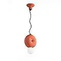 Sospensione Vintage Decò Bumbum 1 Elemento Ceramica Arancio Pokè 1 Luce E27 C2751-APO