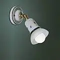 Applique Classica Savona Ceramica E Ottone Satinato Decorato Filo Blu 1 Luce E14 C275-OS-44-DEC-FFV