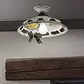 Plafoniera Classica Napoli Metallo E Ceramica Nero Sfumato Rame 1 Luce E27 C369-NR-42-DEC-MOG